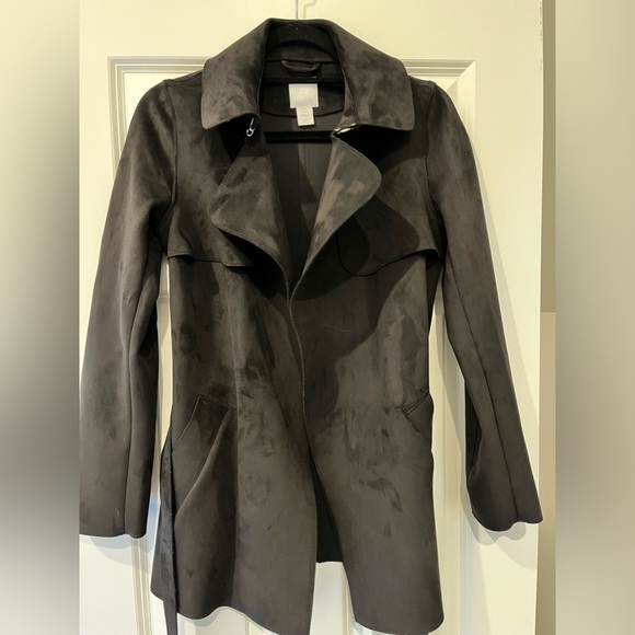 H&M BLACK MICROSUEDE JACKET- SIZE XS - Picture 5 of 6